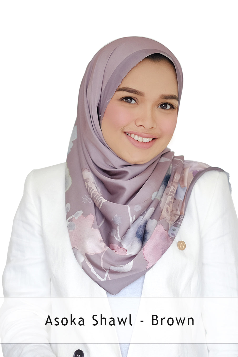 Asoka Satin Shawl - Brown