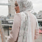 The British Series Satin Shawl - White