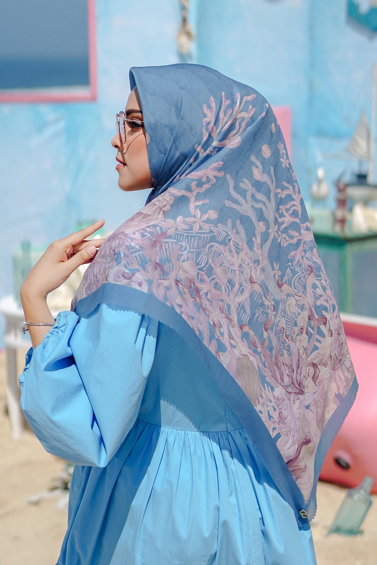 The Little Mermaid Voal Square XL - Marine