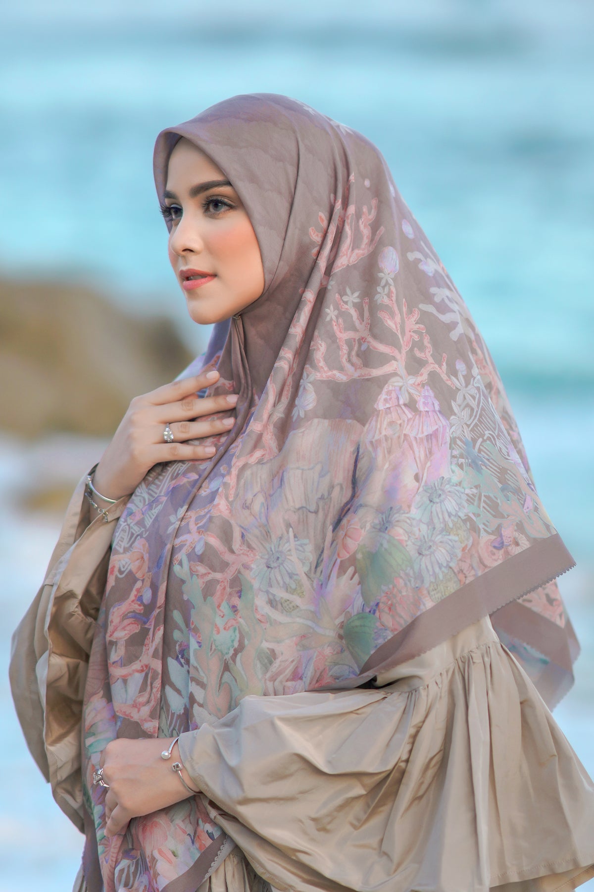 The Little Mermaid Voal Square XL - Taupe