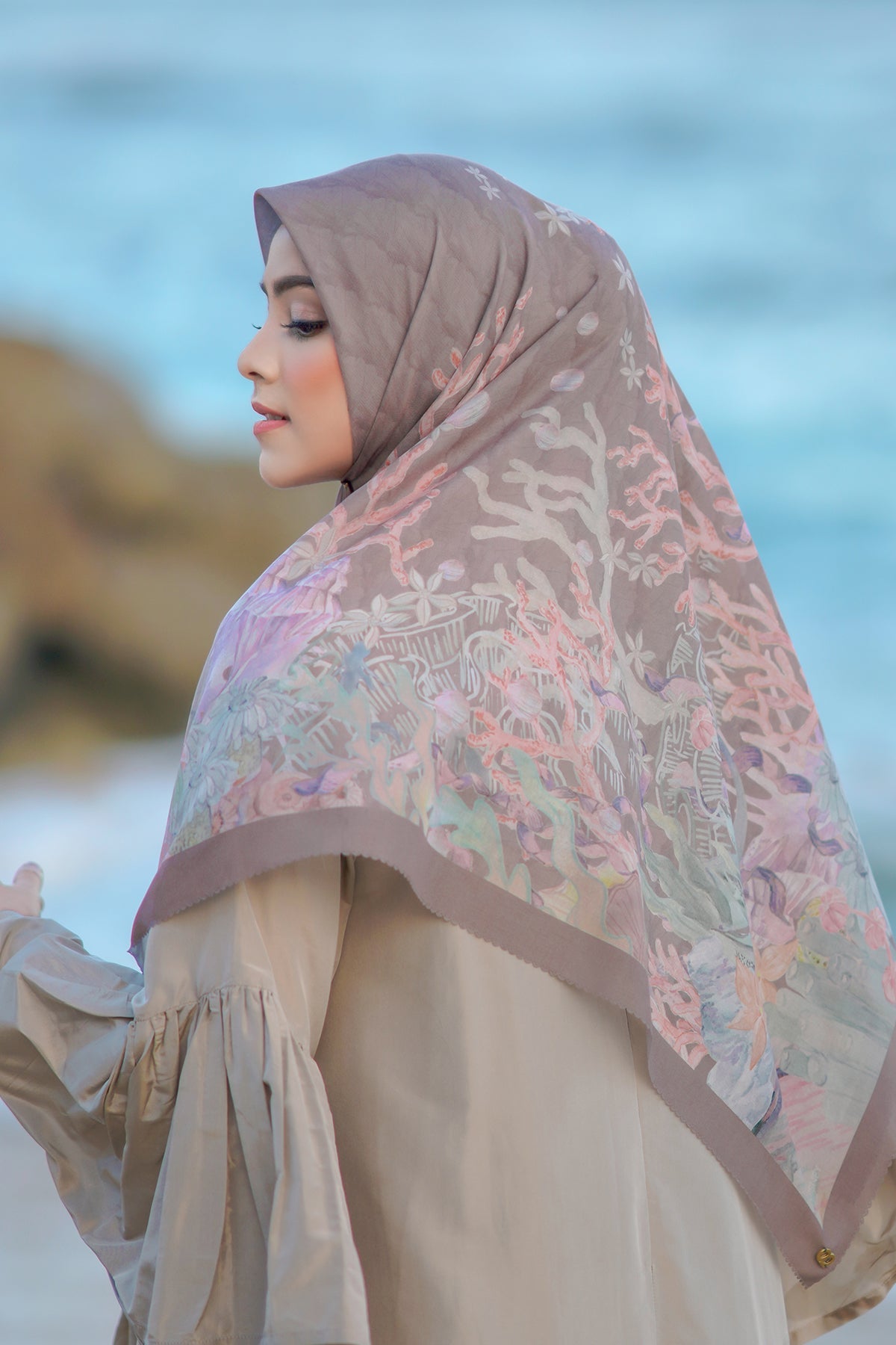 The Little Mermaid Voal Square XL - Taupe