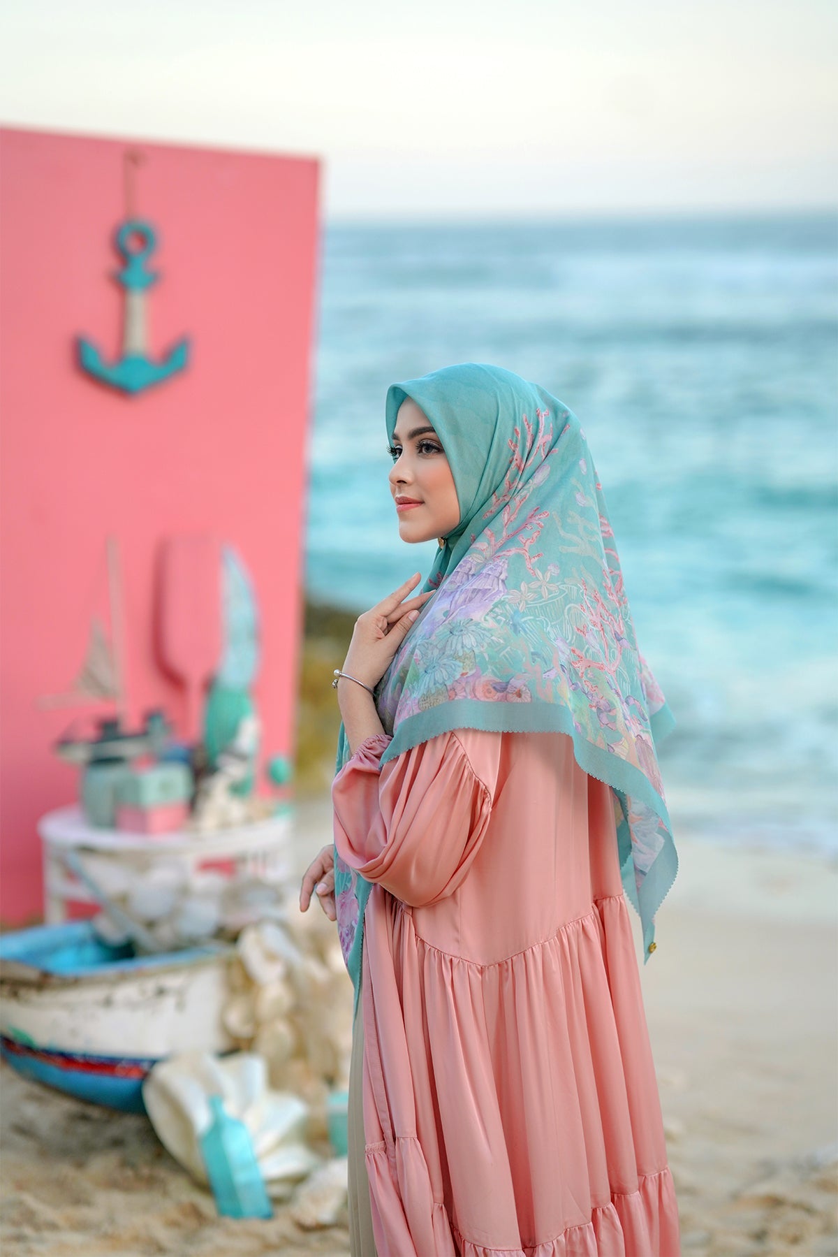 The Little Mermaid Voal Square XL - Teal