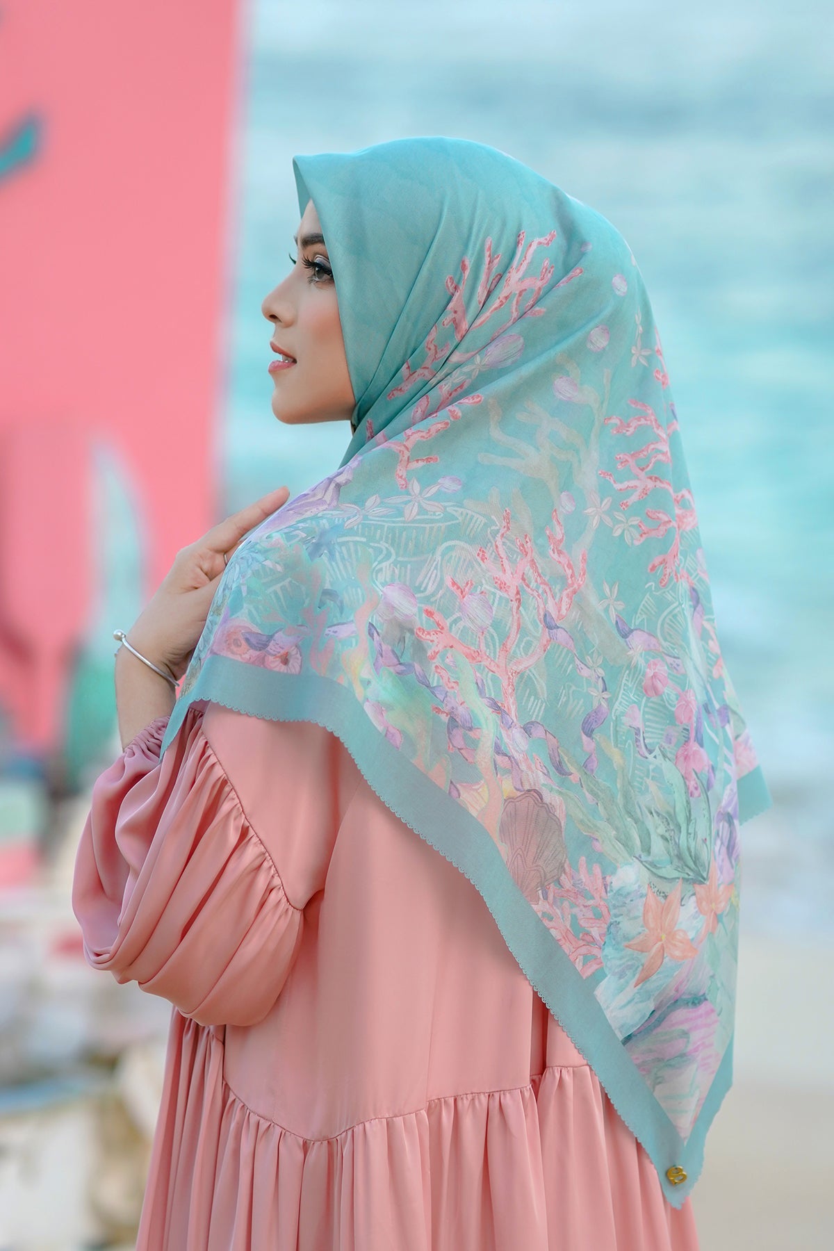 The Little Mermaid Voal Square XL - Teal