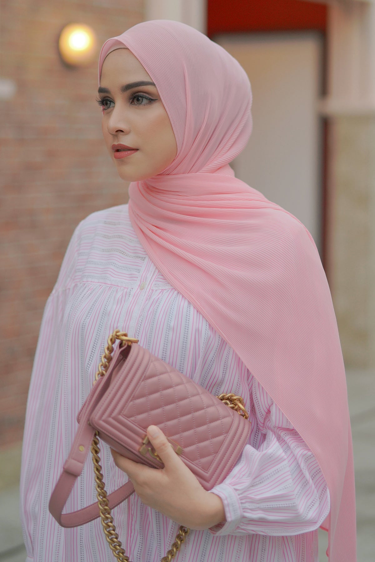 Everyday Pleated Shawl - Almond Blossom