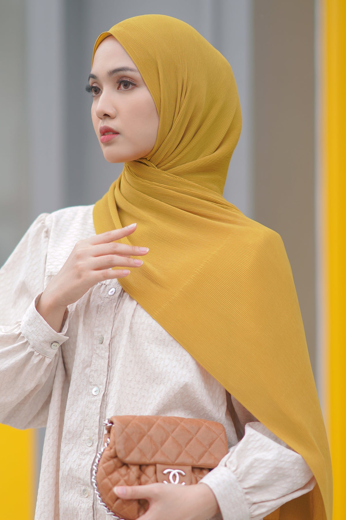 Everyday Pleated Shawl - Amber