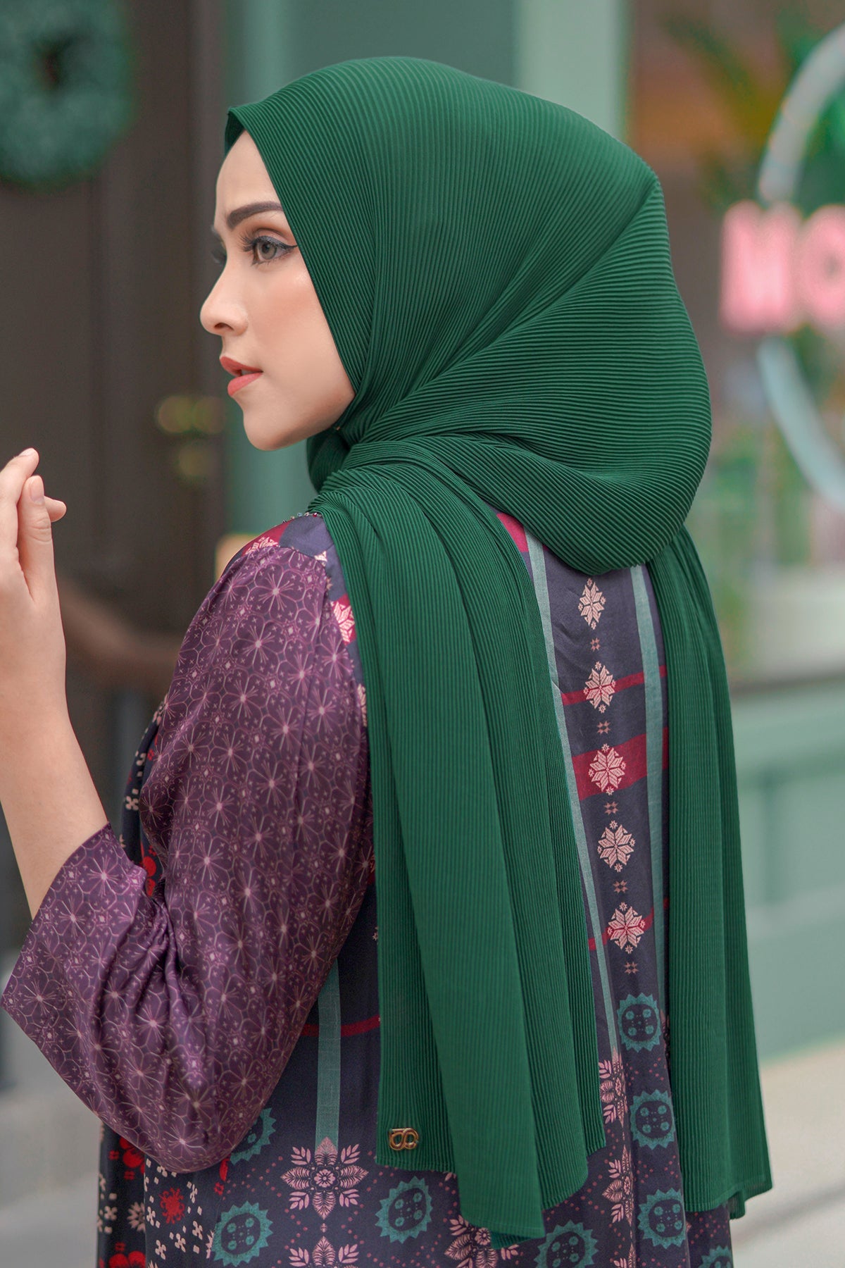 Everyday Pleated Shawl - Evergreen
