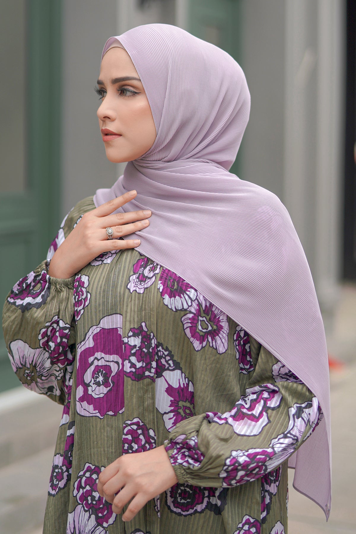 Everyday Pleated Shawl - Iris
