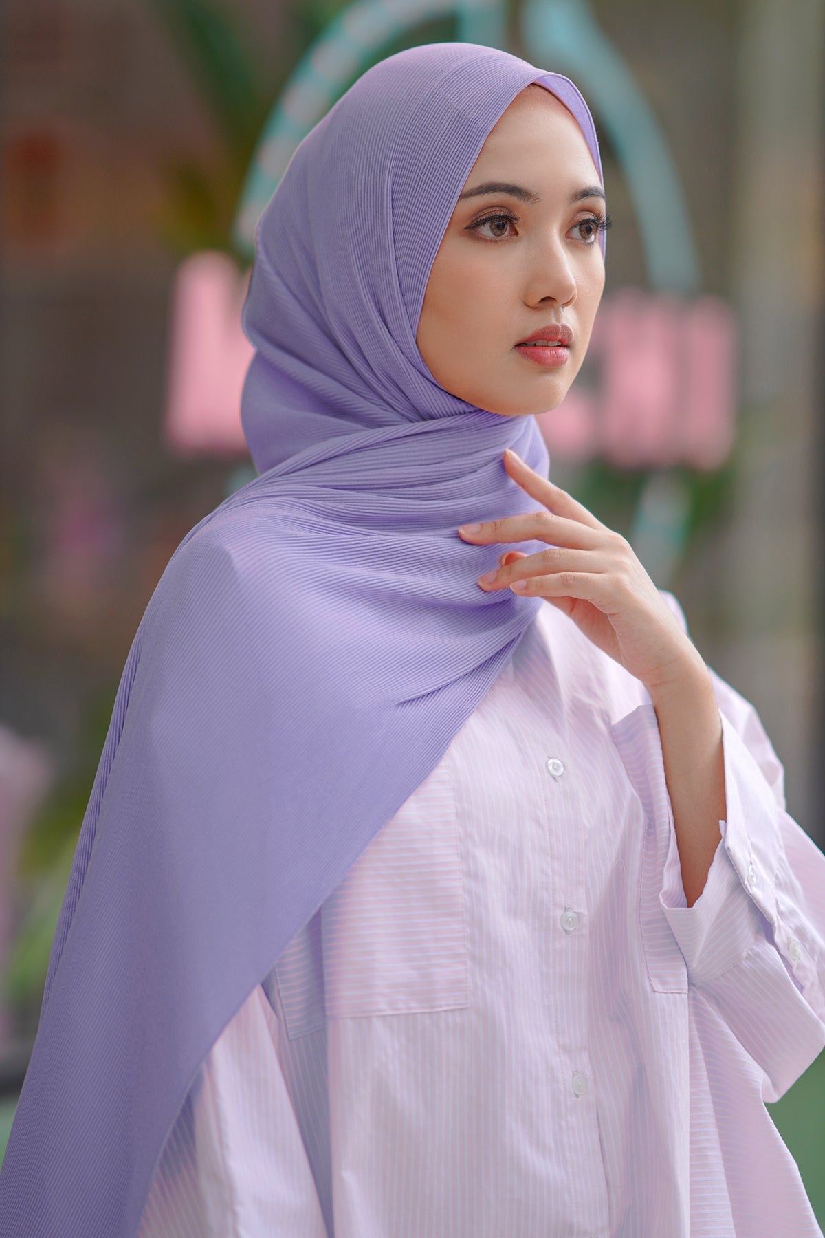 Everyday Pleated Shawl - Lavender