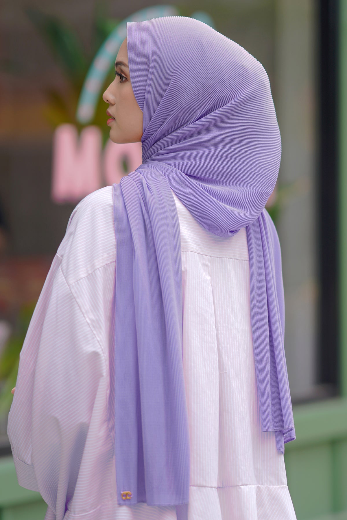 Everyday Pleated Shawl - Lavender