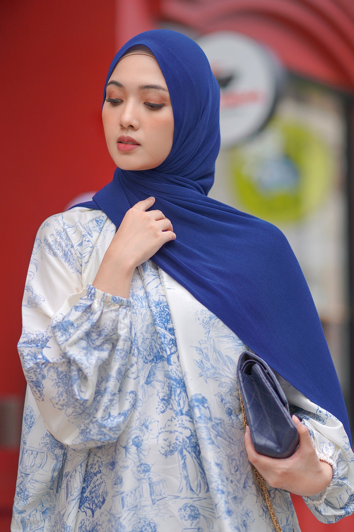 Everyday Pleated Shawl - Mazarine Blue