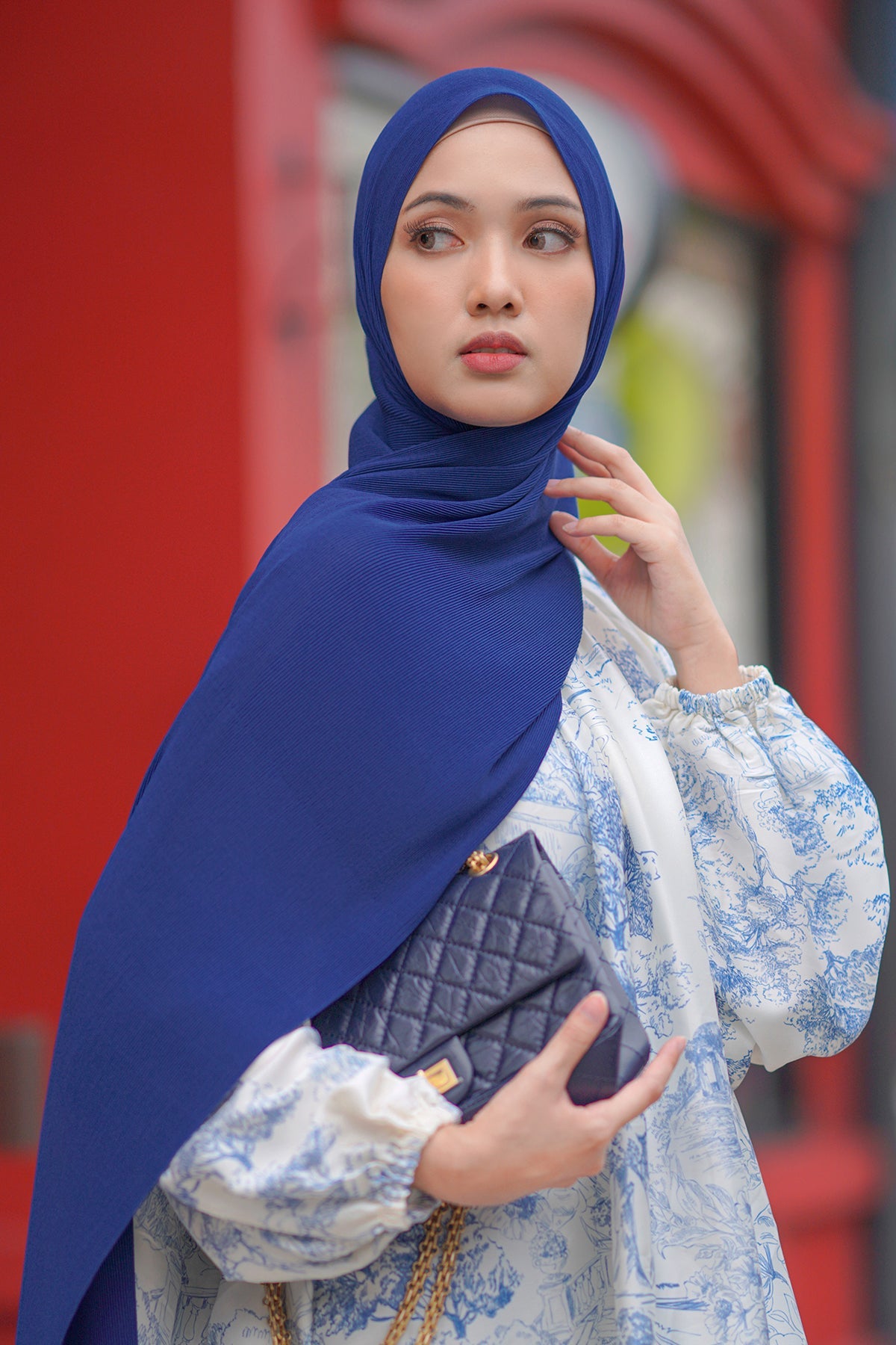 Everyday Pleated Shawl - Mazarine Blue