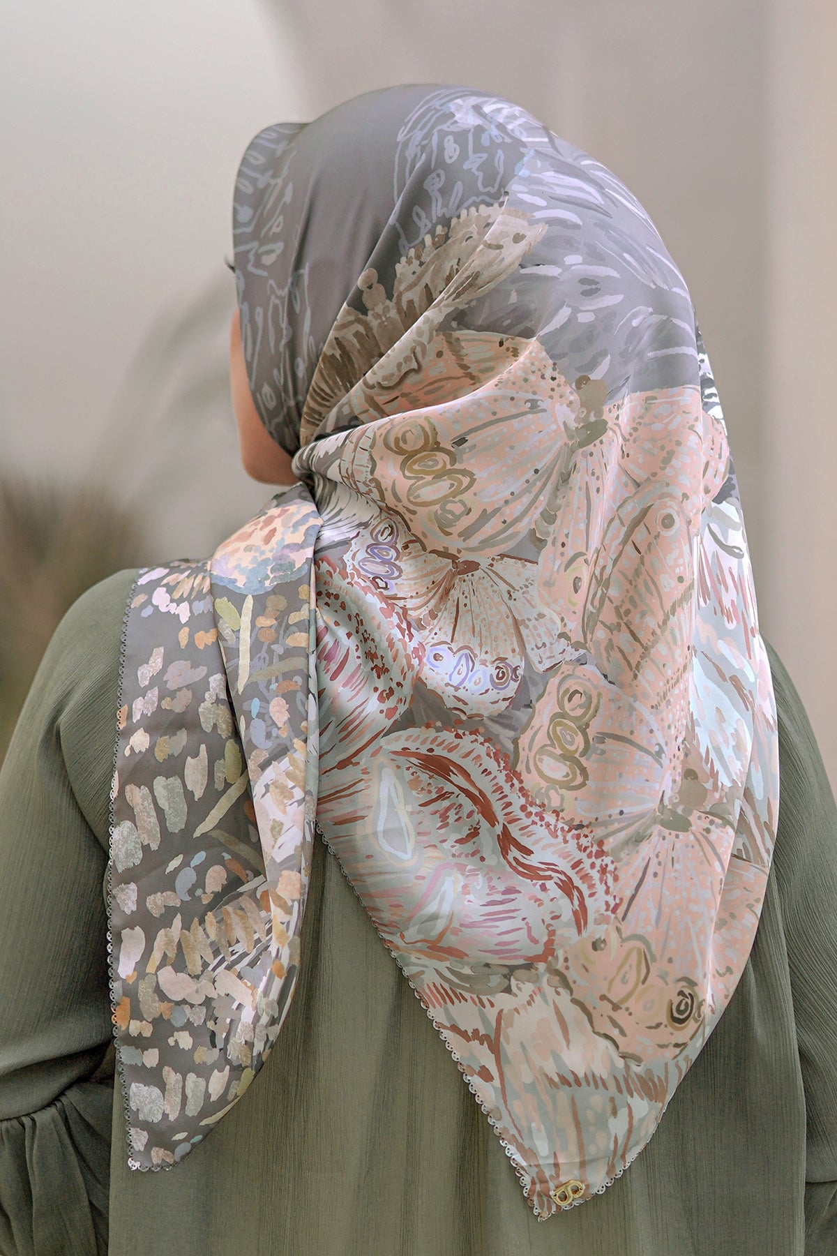 The Farsha Satin Square - Seagrass