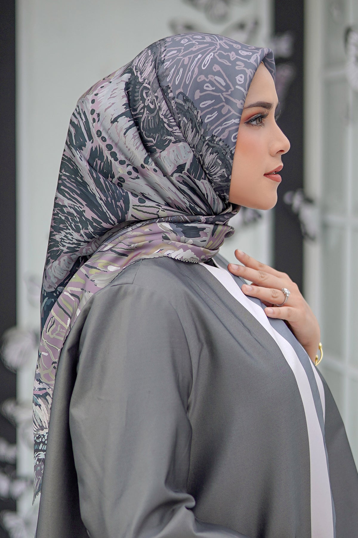 The Farsha Satin Square - Stone