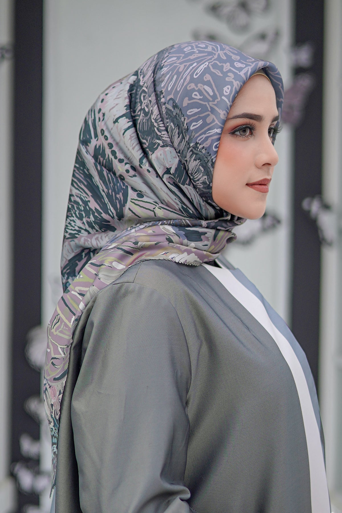The Farsha Satin Square - Stone