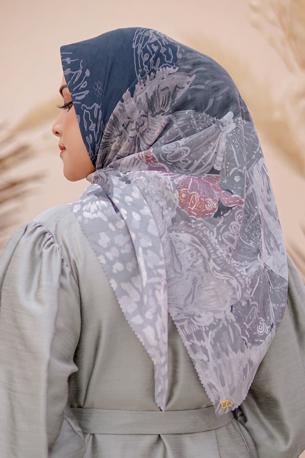 The Farsha Voal Square - Navy