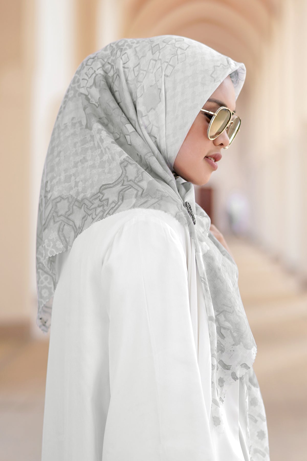 Haramain Series Voal Square - White