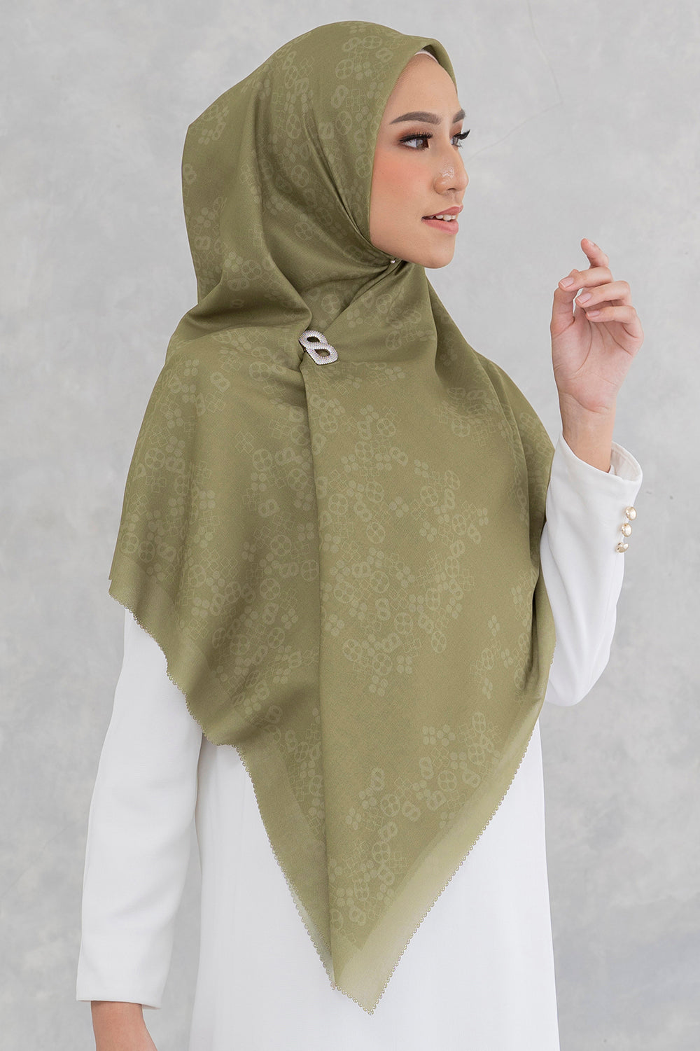 Monogram Scrambled Voal Square XL - Herb