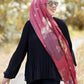 Ginkgo Satin Shawl - Red Bean