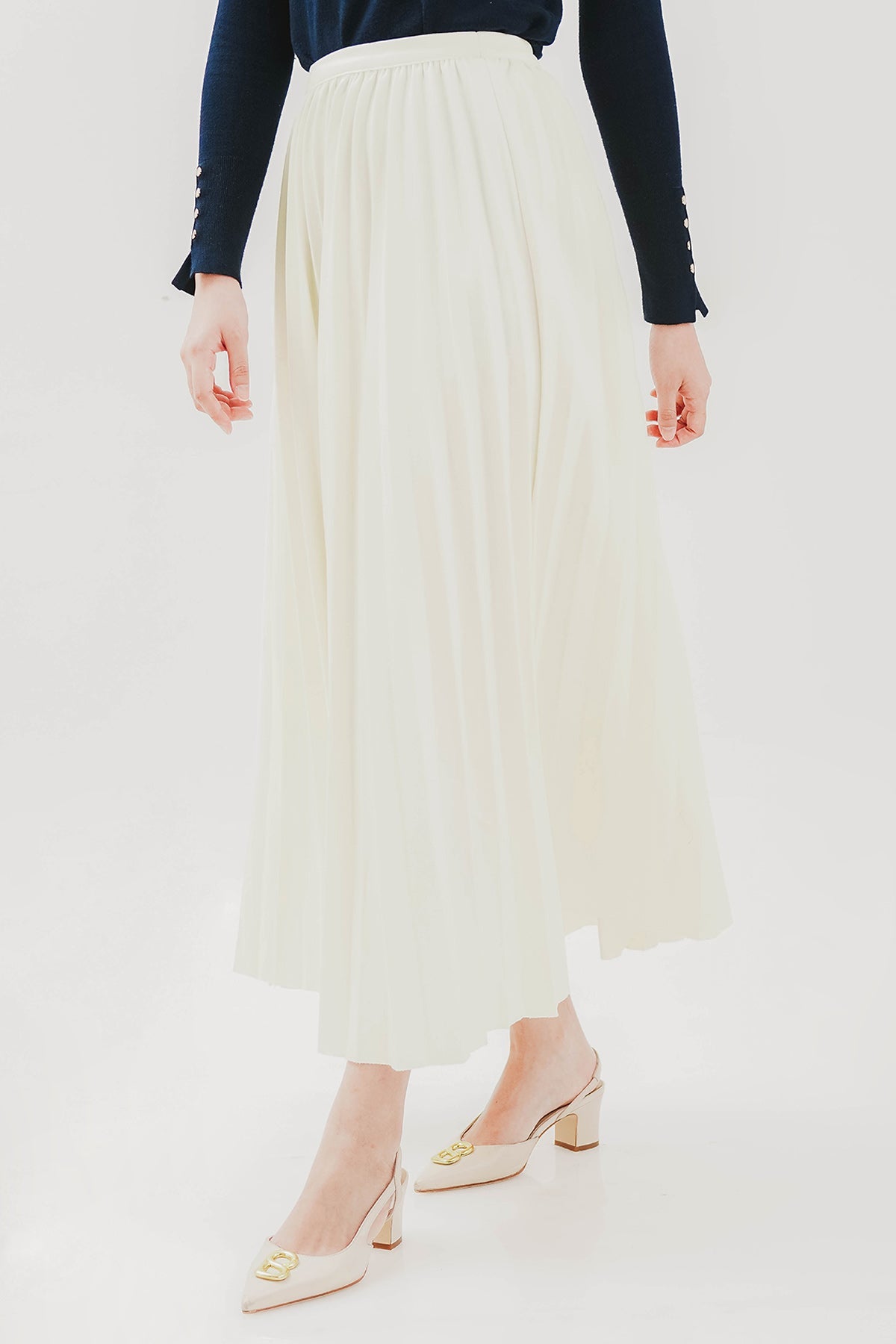 Dear Pleats Skirt - Cream