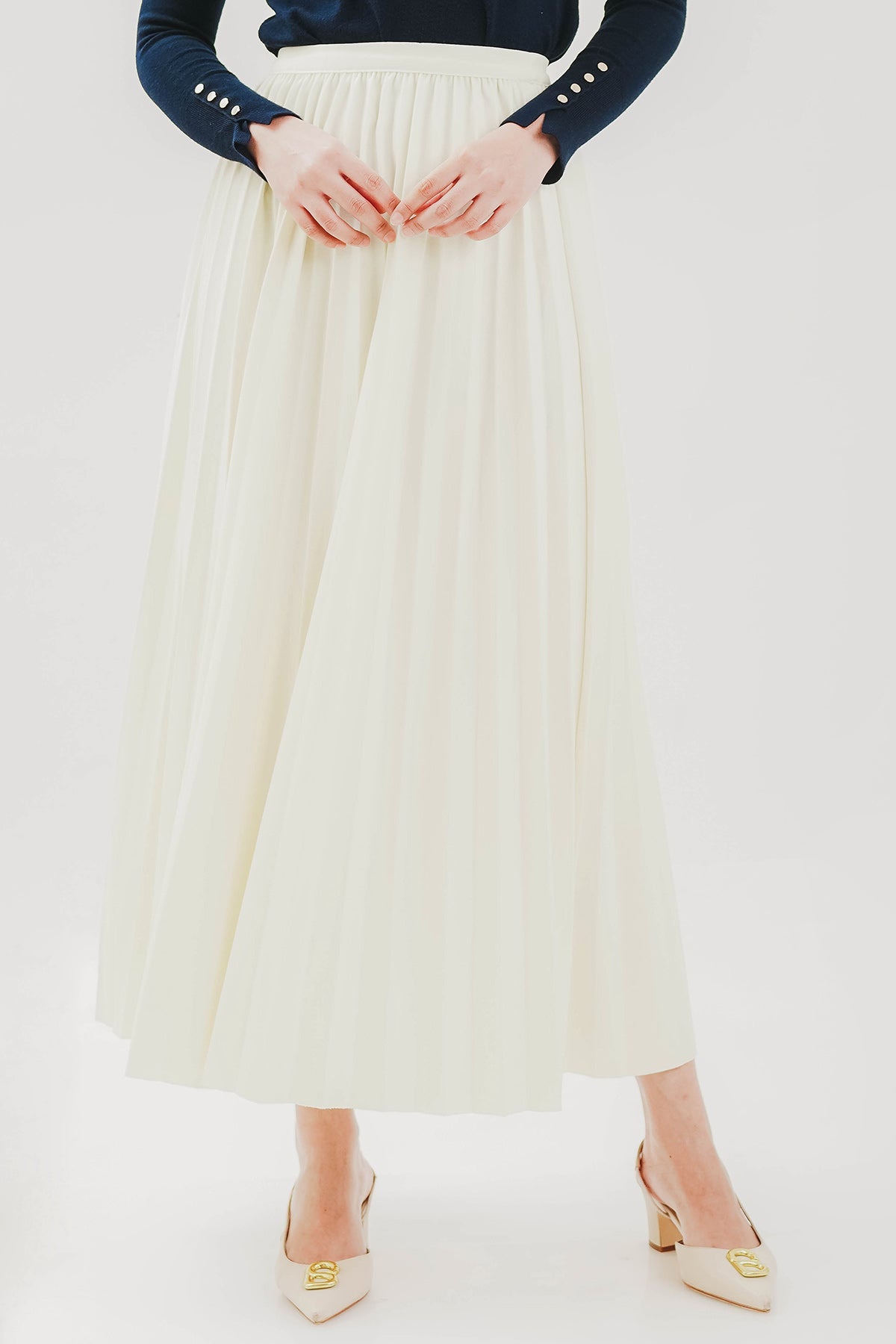 Dear Pleats Skirt - Cream