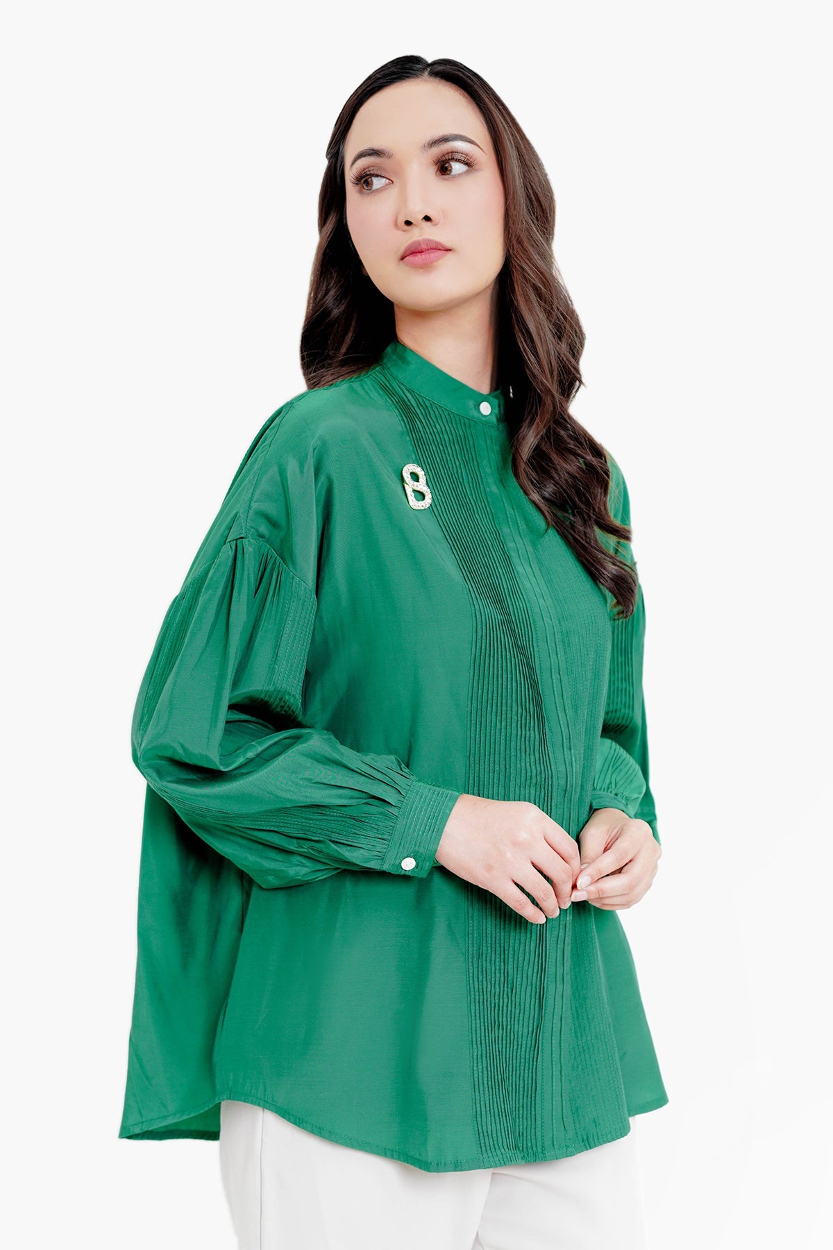 Selena Textured Shirt - Green