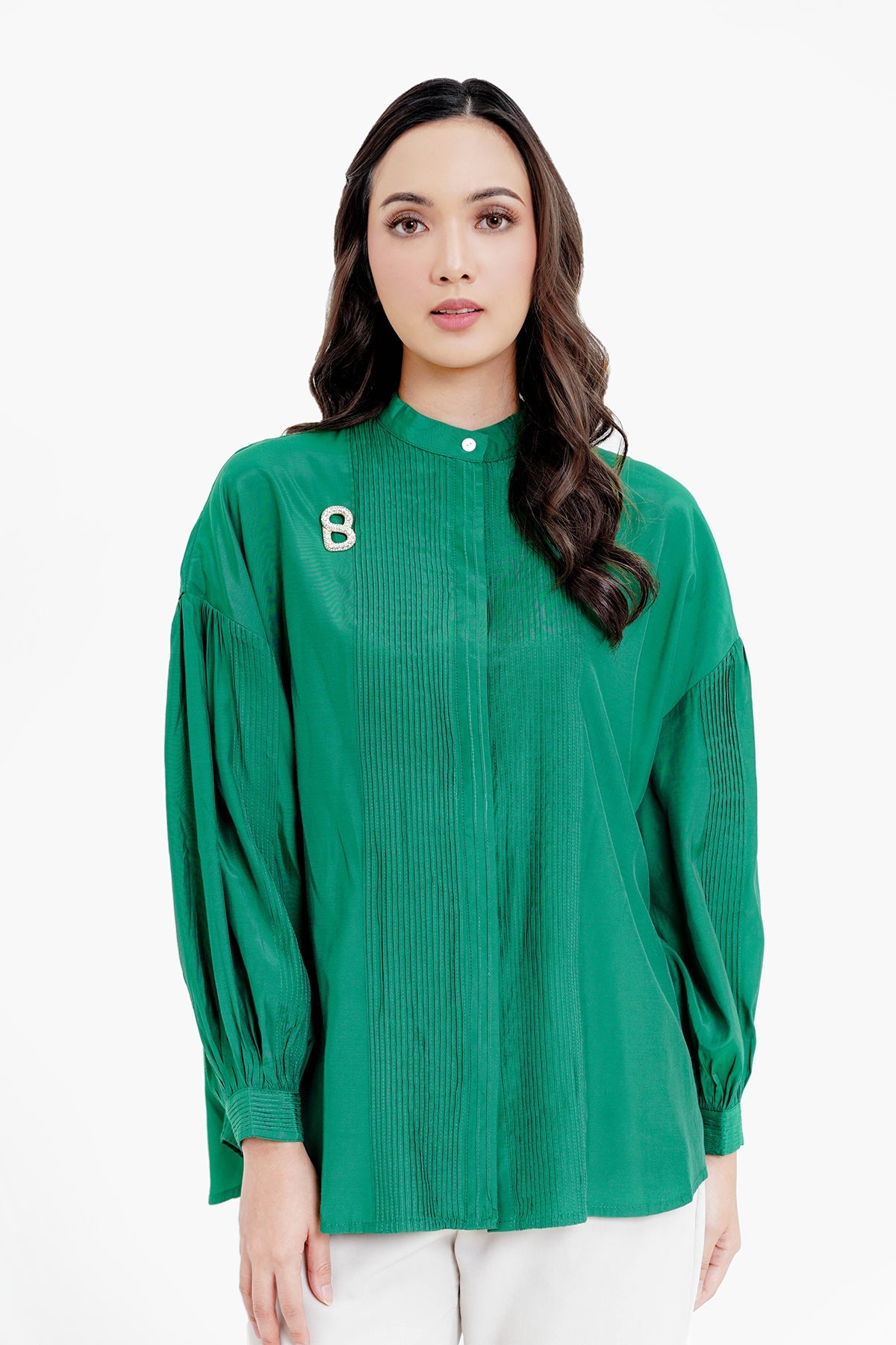 Selena Textured Shirt - Green