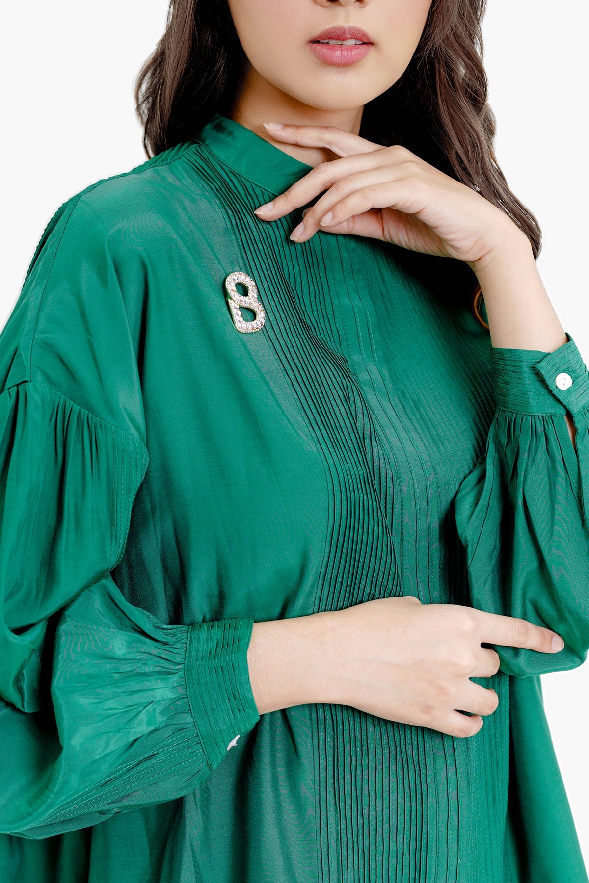 Selena Textured Shirt - Green