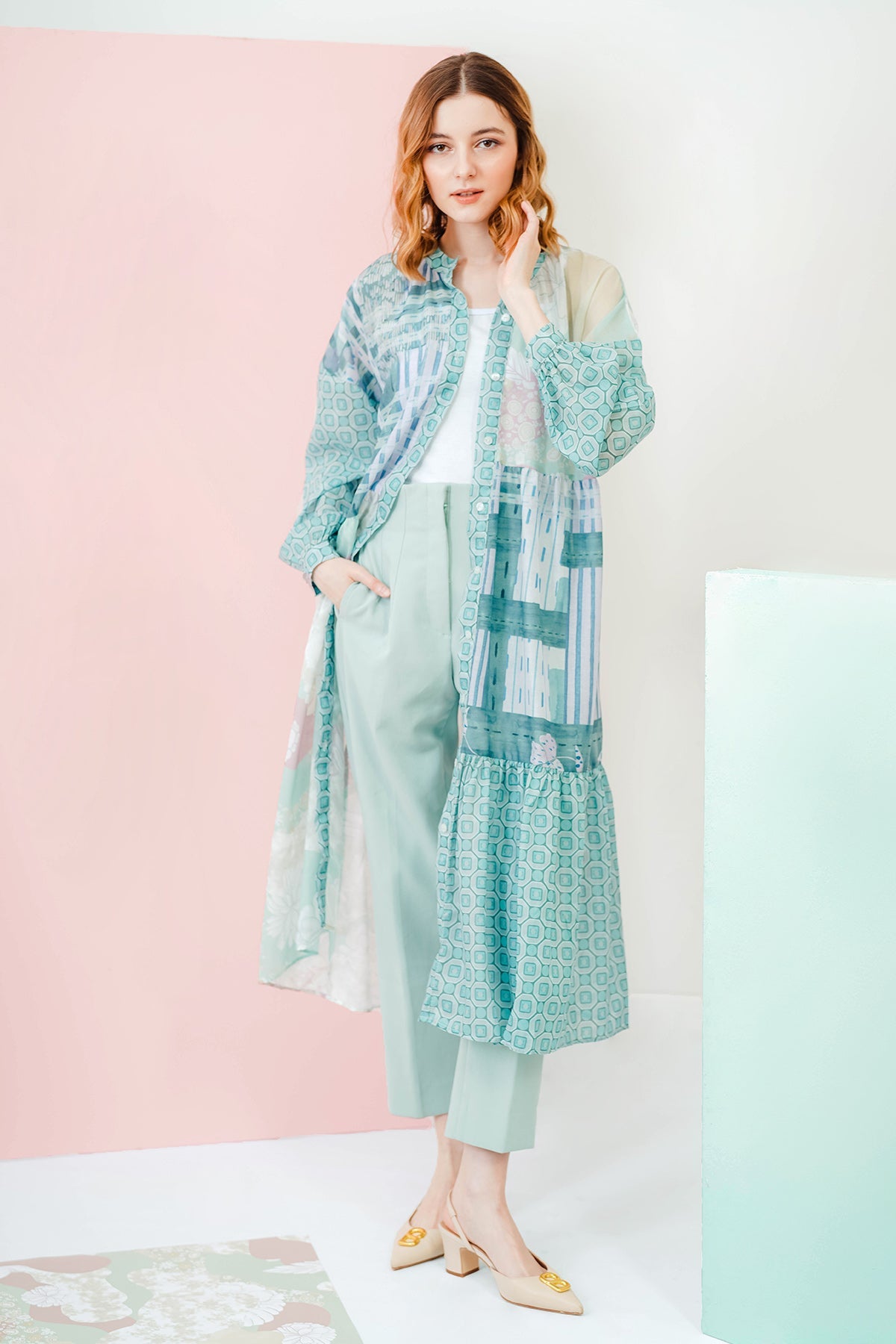 Nami Ruffle Maxi Dress - Green