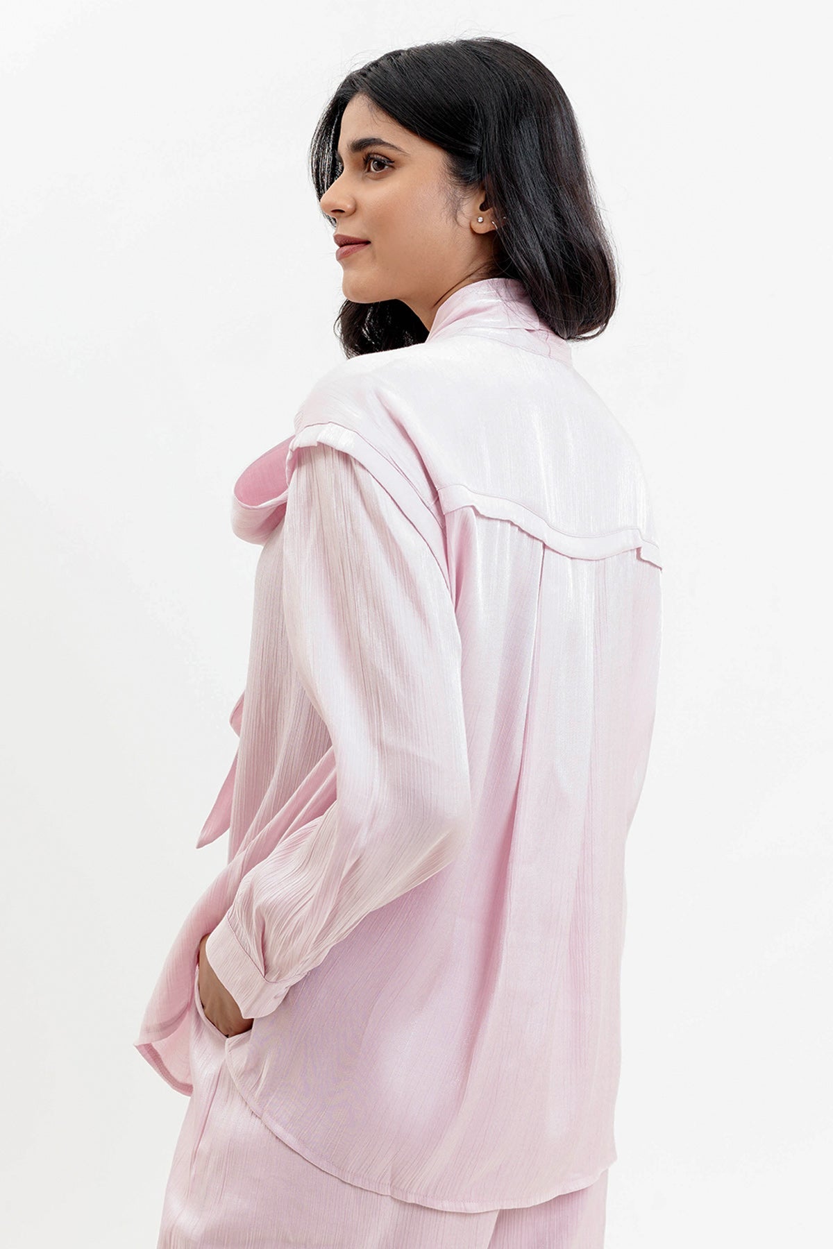 Alma Tie Blouse - Light Pink