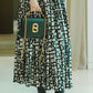 Monogram Pleated Skirt - Black