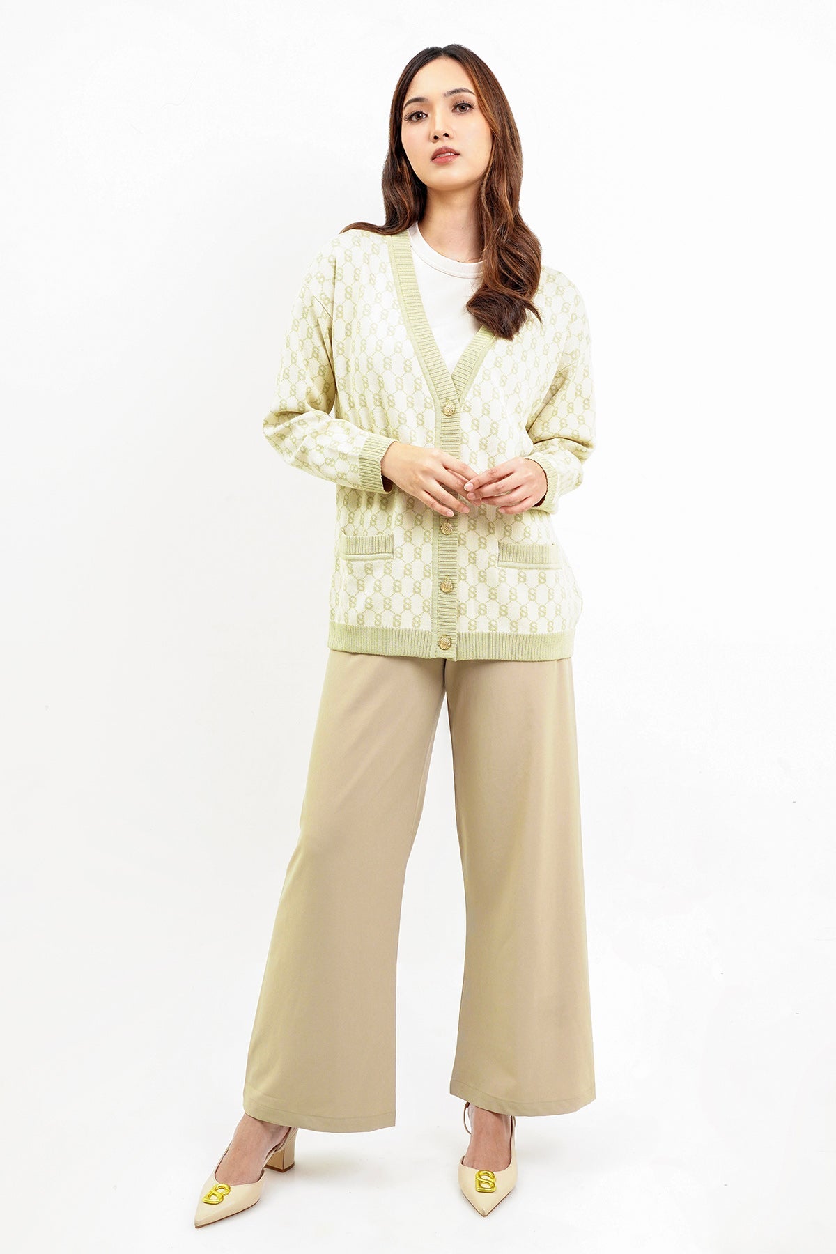 Signature Monogram Cardigan - Turkish Delight