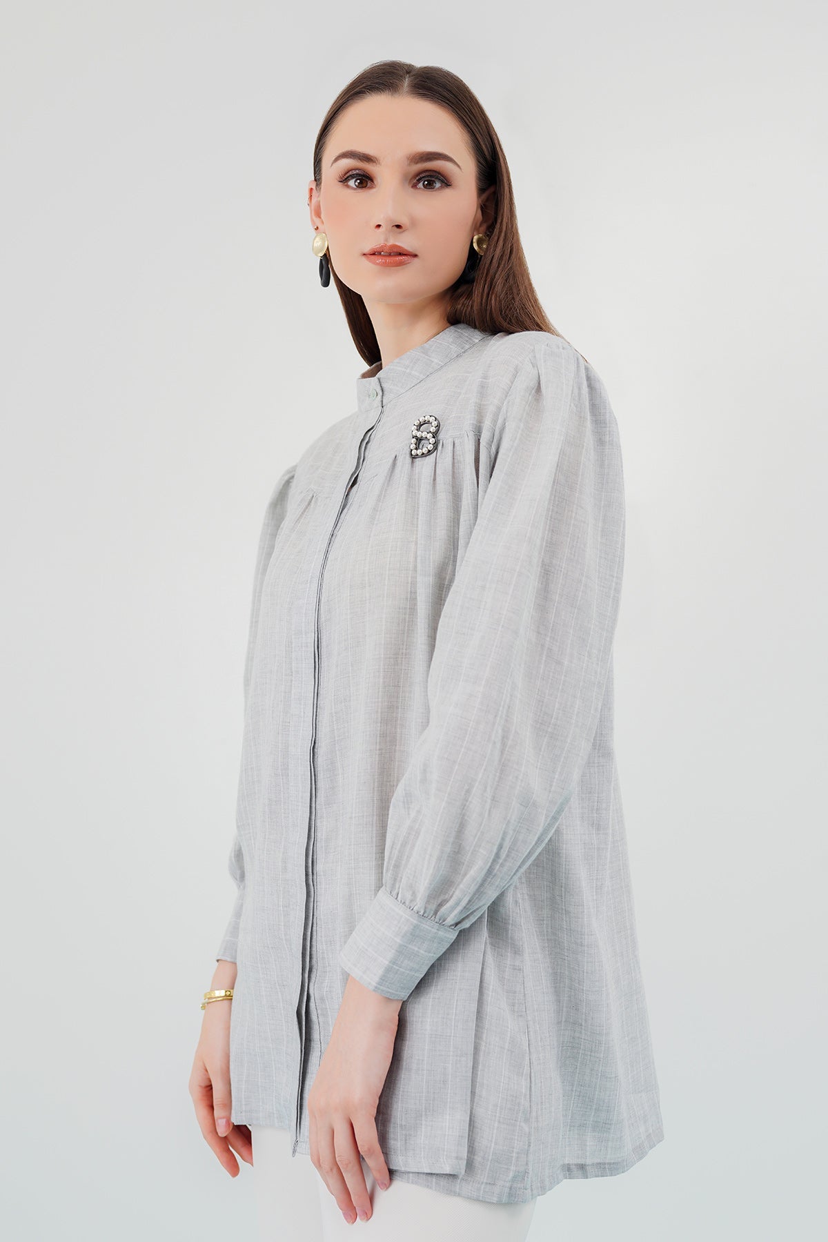 Zaline Shirt - Stripe Grey