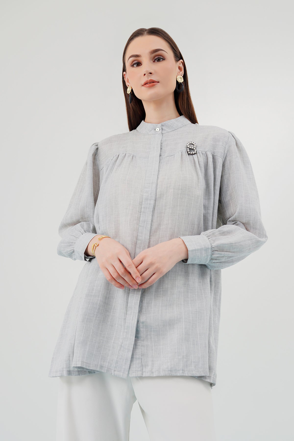 Zaline Shirt - Stripe Grey