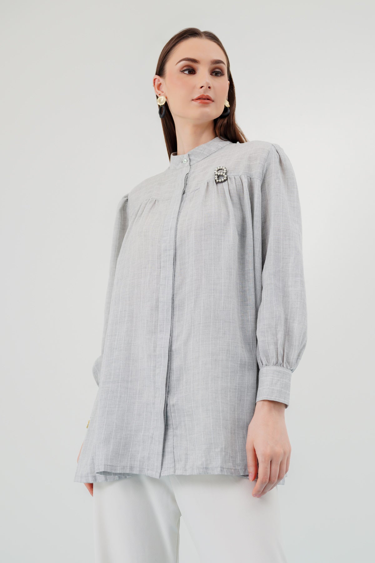 Zaline Shirt - Stripe Grey