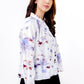 Abstract Crop Shirt - Light Blue