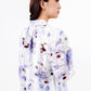 Abstract Crop Shirt - Light Blue