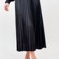 Satin Pleats Skirt - Black