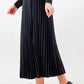 Satin Pleats Skirt - Black