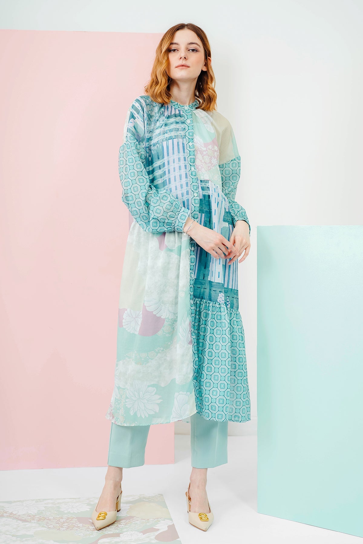 Nami Ruffle Maxi Dress - Green