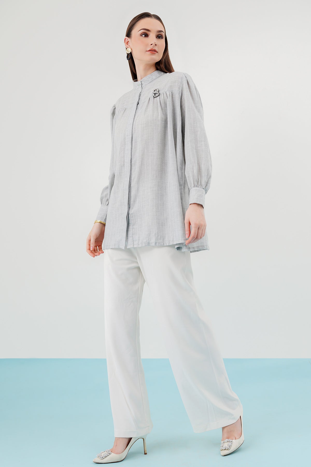 Zaline Shirt - Stripe Grey