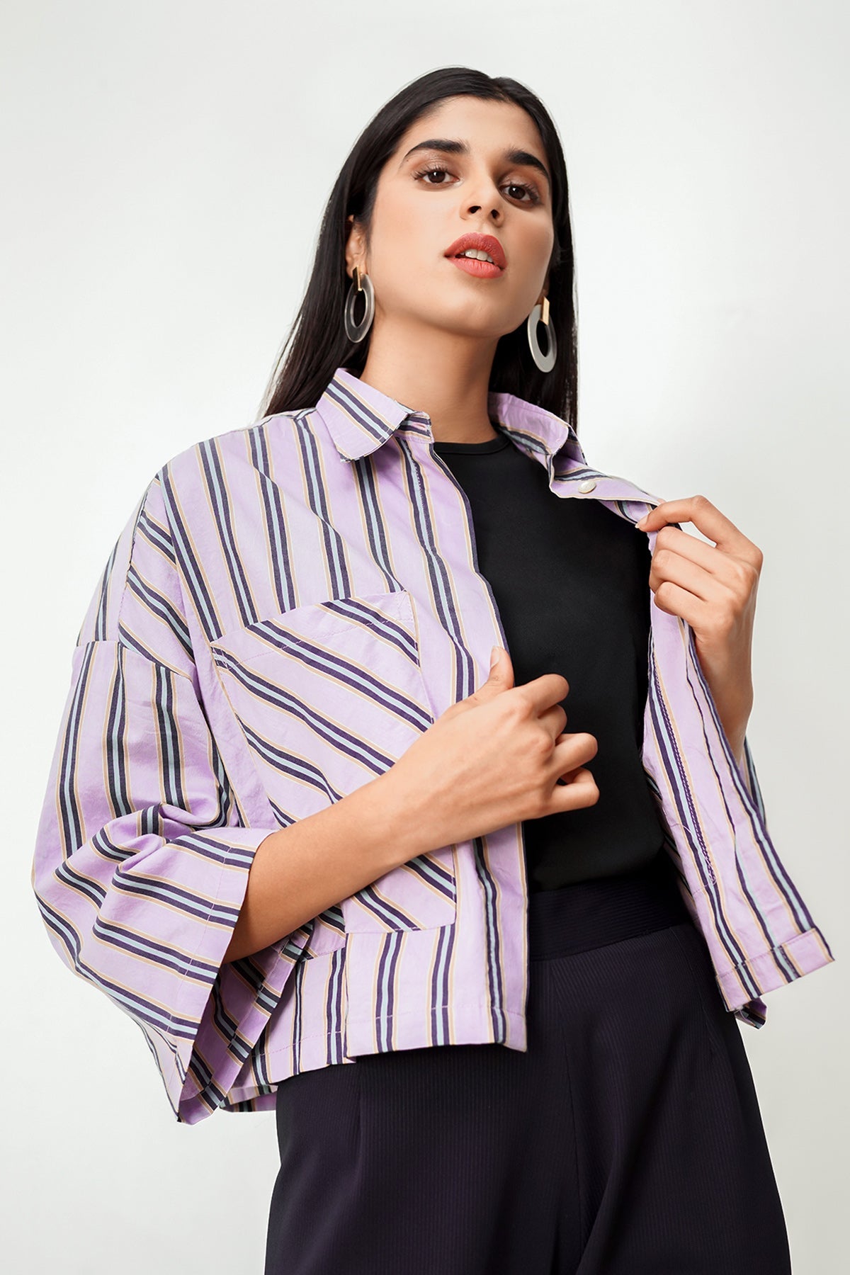 Gaia Crop Shirt - Purple