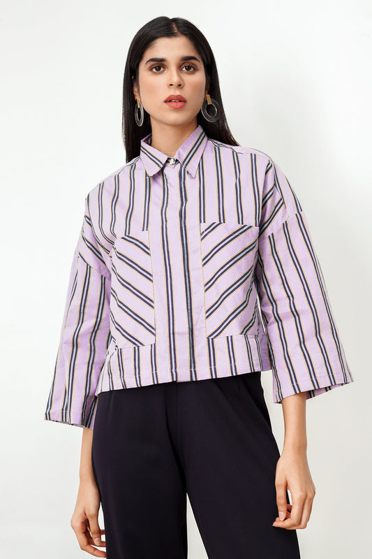 Gaia Crop Shirt - Purple