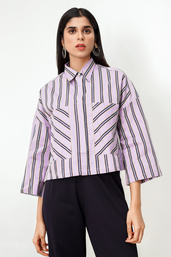 Gaia Crop Shirt - Purple