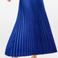 Satin Pleats Skirt - Royal Blue