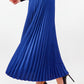 Satin Pleats Skirt - Royal Blue