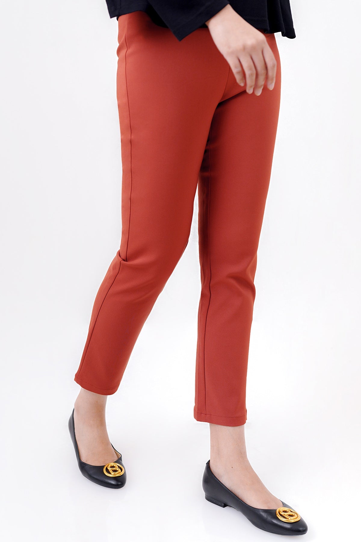 Basic Ankle Pants - Brick