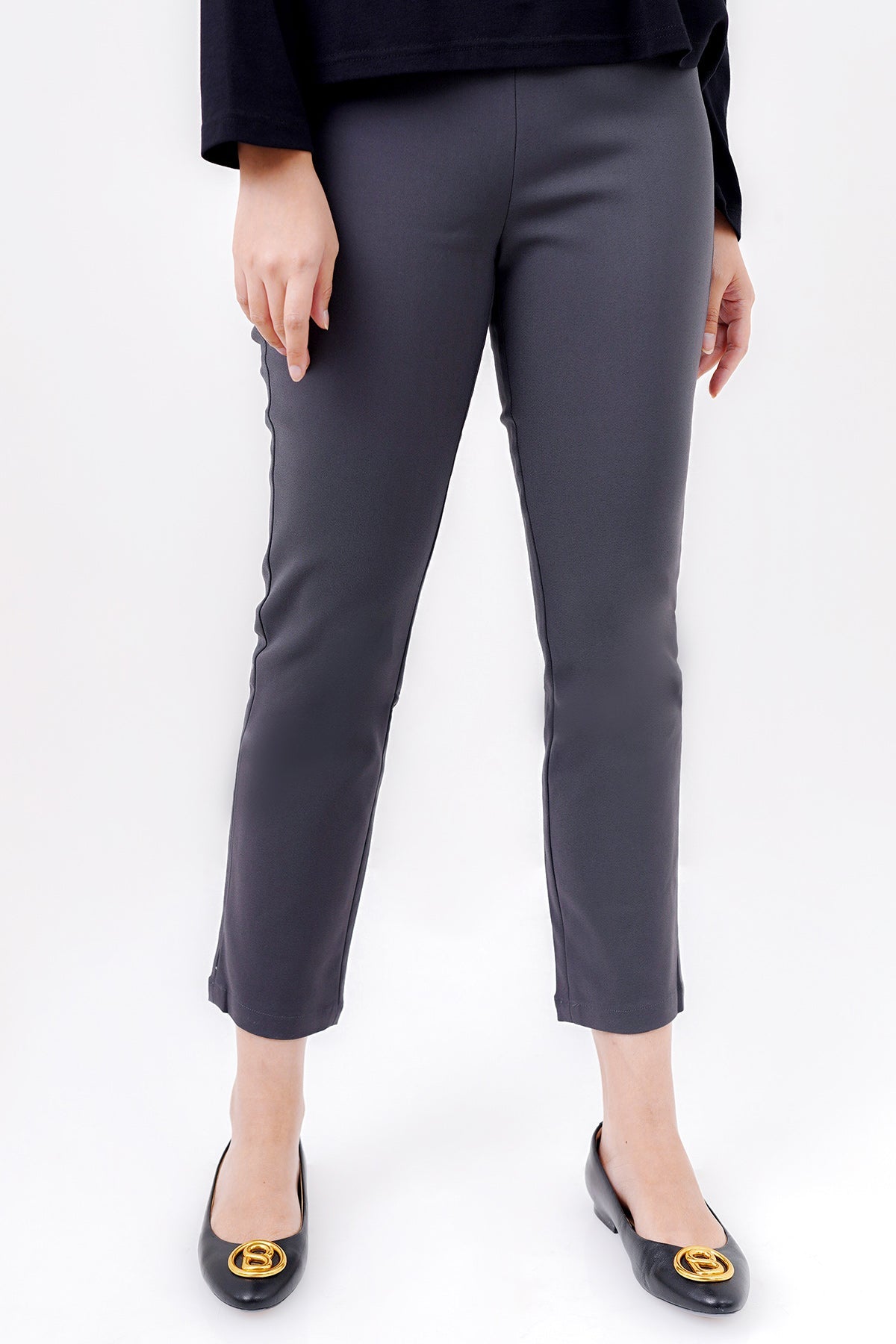 Basic Ankle Pants - Dark Grey