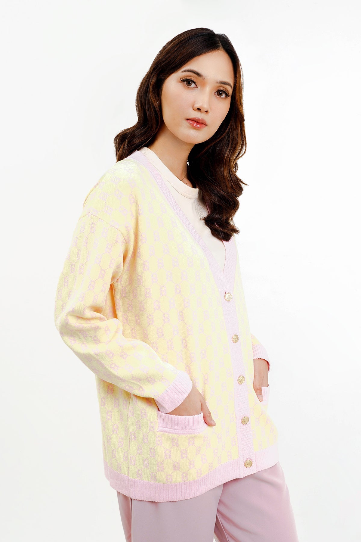 Signature Monogram Cardigan - Lollipop