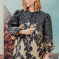 Agatha Jacquard Top - Black/Gold