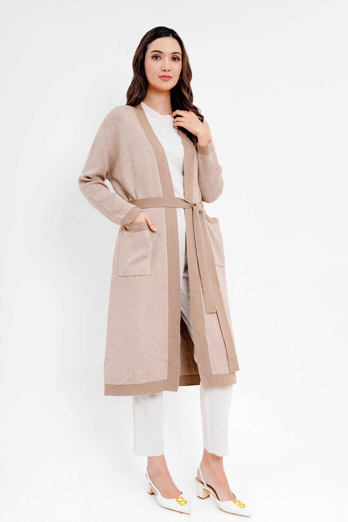 Sunday Long Cardigan - Taupe